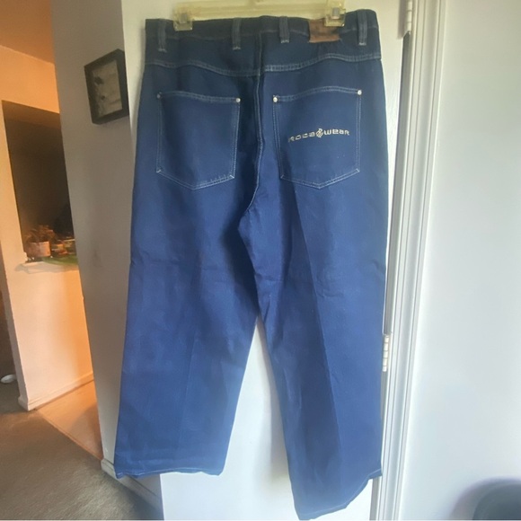 Rocawear Vintage Y2K Dark Blue Denim Baggy Jeans 40*34 - Picture 2 of 10
